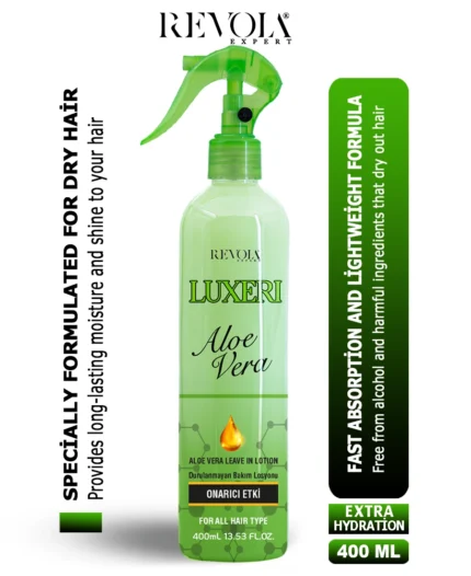 Revola Luxeri Aloe Vera - Hydration & Heat Protection for All Hair Types 400ML