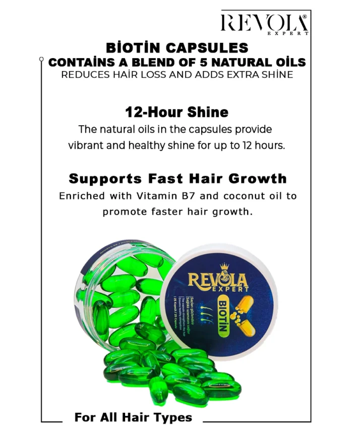 Revola Biotin Capsule – Nourish Hair Health & Support Growth | 25 Capsules