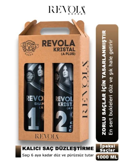 Revola Kristal Protein - Ultimate Curly Hair Straightening & Care Set 1000ML