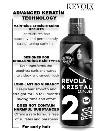 Revola Kristal A Plus – 3 in 1 Hair Treatment Straightening & Care 1000ML