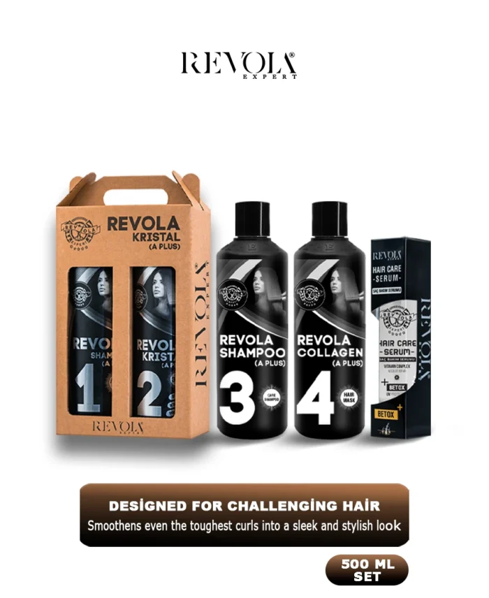 Revola Kristal Protein - Ultimate Curly Hair Straightening & Care Set 500ML