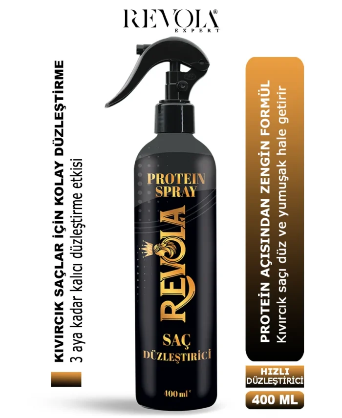 Revola Protein ve Keratin Spreyi - Saç Düzleştirme İçin Sıvı Sprey 400ML