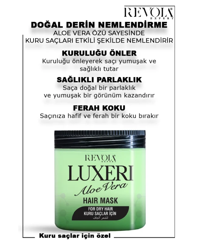 Luxeri Aloe Vera Hair Mask - Deep Moisturizing Treatment for Dry Hair 500ML