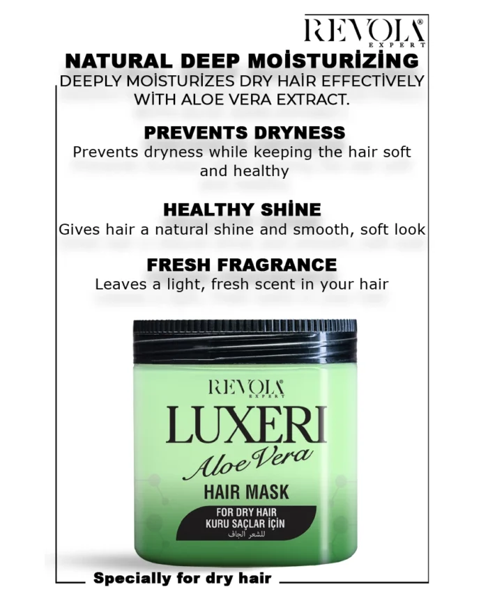 Luxeri Aloe Vera Hair Mask - Deep Moisturizing Treatment for Dry Hair 500ML