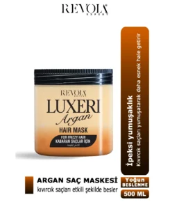 Luxeri Argan Saç Maskesi - Kabaran ve Kıvırcık Saçlar İçin Besleyici Bakım 500ML