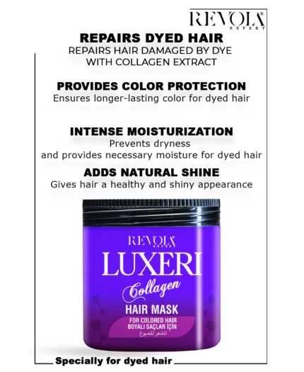 Luxeri Collagen Hair Mask - Long-Lasting Color Protection for Dyed Hair 500ML