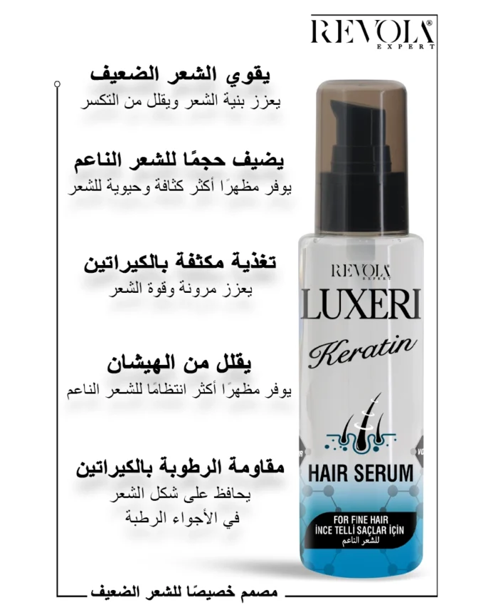 Luxeri Keratin Serum - Volumizing and Smoothing Care for Weak Hair 75ML