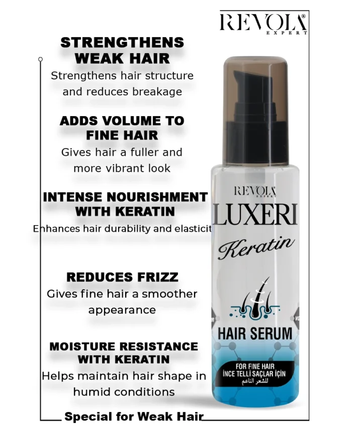 Luxeri Keratin Serum - Volumizing and Smoothing Care for Weak Hair 75ML