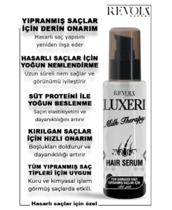 Luxeri Süt Terapisi Serumu - Yıpranmış Saçlar için Derin Onarım ve Güçlendirme 75ML