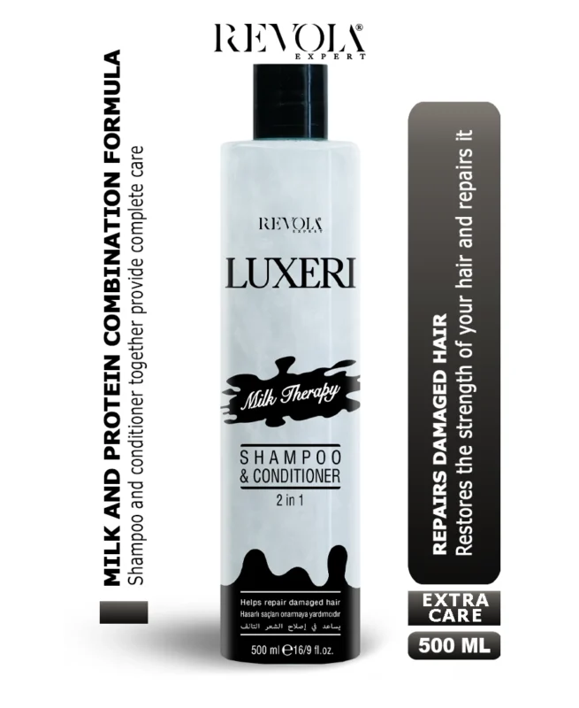 Revola Luxeri Milk Shampoo 2 in 1 Repair for Damaged Hair 500ML